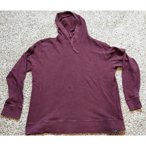 Faherty Other - Faherty Sunwashed Slub Hoodie Mens X-Large Organic Cotton Maroon Lightweight